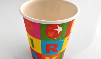 Party paper cup with colorful dots pattern using water-based flexo ink