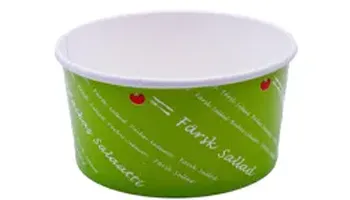 Disposable paper bowls printed with FDA-compliant water-based ink